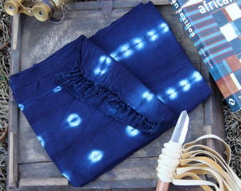 INDIGO Beauty, Small Indigo Hand Dyed, Batik Strip Cloth, Burkina Faso, West Africa, Tribal Wall Hanging, Design, Boho Decor, Sewing Supply