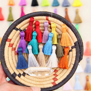 Mini Silky Jewelry Making Tassels, 1.25" Mini Silky Earring Tassels, Handmade Fair Labor Silky Tassel Supplier, High Quality, 8+ Pieces