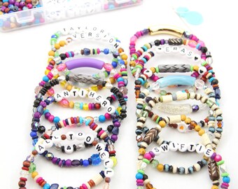 DIY友情ブレスレットキット：ビーズ詰め合わせ、友情ブレスレットの