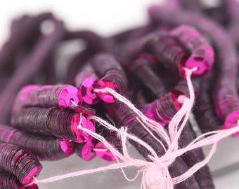 6mm Burgundy, Ruby Red Faceted Vintage French Sequins, Magenta Pailettes, Sewing Notions