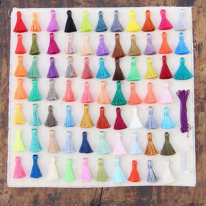 Mini Silky Jewelry Making Tassels, 1.25 Mini Silky Earring Tassels, Handmade Fair Labor Silky Tassel Supplier, High Quality, 8 Pieces image 2