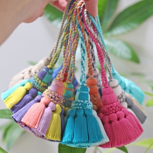 Temple Belle Home Decor Tassels, Ready to Ship Little Luxuries for Women, Purse Charm, Bag Swag, Artisan Made Fancy Bohemian Tassel, 7 image 3