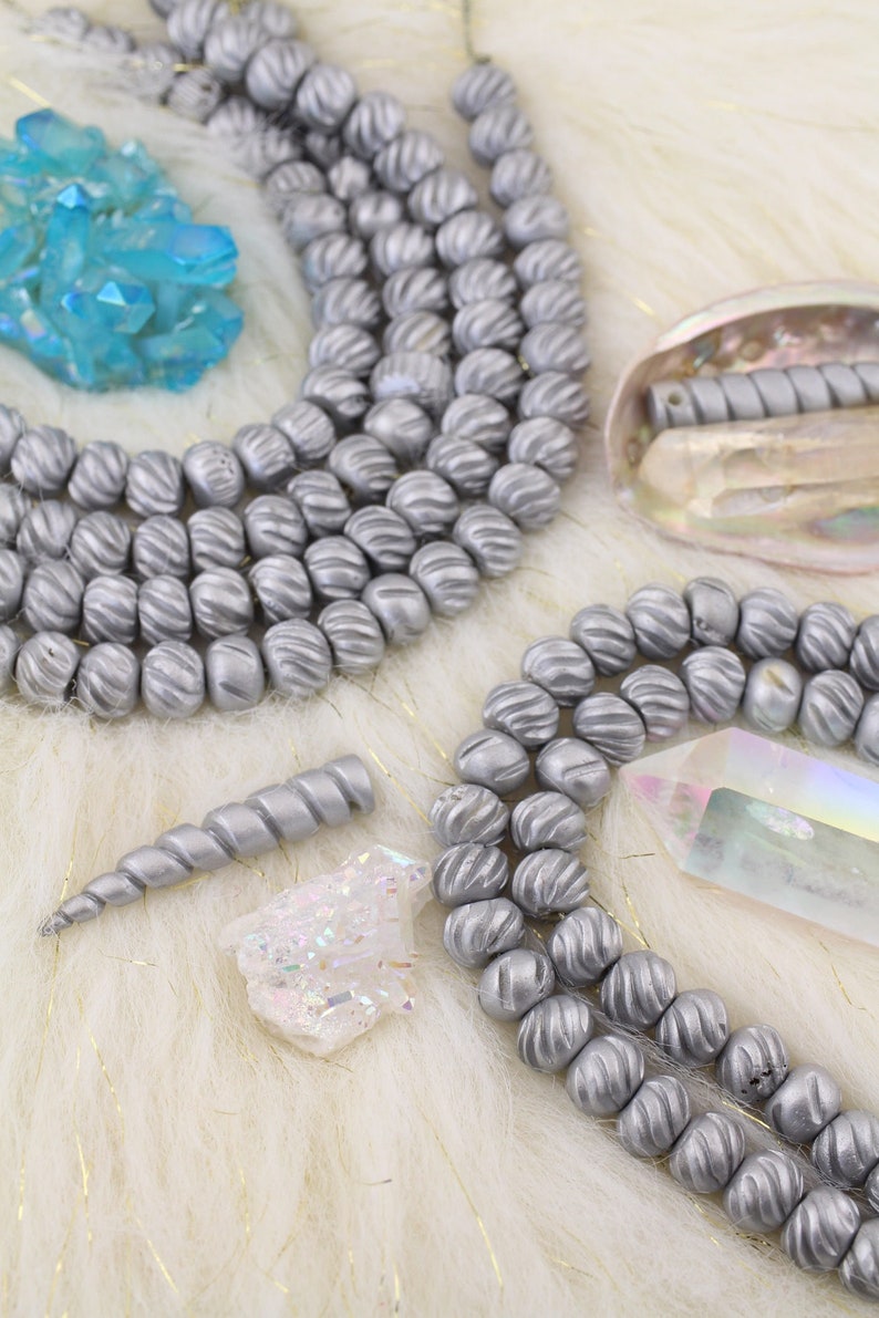 12x9mm Large Hole Bone Beads for Making Bracelet Malas Yoga Jewelry 25+pcs Shimmering Charms Silver Slant : Bone Rondelle Grooved Beads