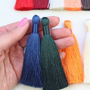 Silky Luxe Jewelry Making Tassels, 3.5" Tassels for Necklaces, Earring Tassels, Handmade Silky Tassel Supplier