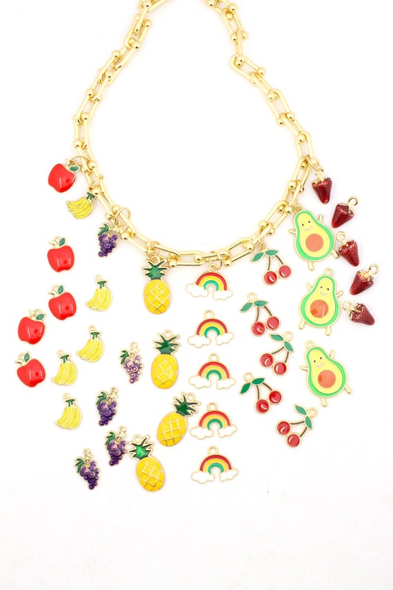 30 Pendentifs Breloques émaillés Thème Marin - Coquillages, étoiles De Mer Pour Création Bijoux DIY