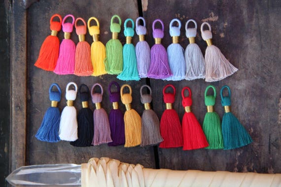 Tasseltastic: Cotton Tassels for Jewelry Making, 2 3/8, Designer Tassel for  Malas or Necklaces, Metallic Gold Binding, You Choose 8 Pieces 
