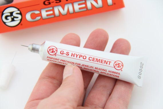 G-S Hypo-cement, Precision Applicator Tip, Glue for Jewelry Making, 1/3  Ounce, 9ml, Clear Drying, Craft Glue, Detail Work, Hypo Cement 