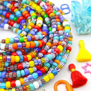 Ghana Glass : Bright Multi Color Solid & Striped Beads - Etsy
