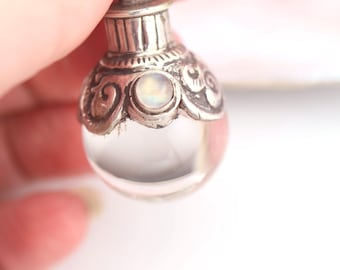 Crystal Gazing Ball Pendant, Natural Crystal Quartz Sphere & Nepali Silver, 22mm