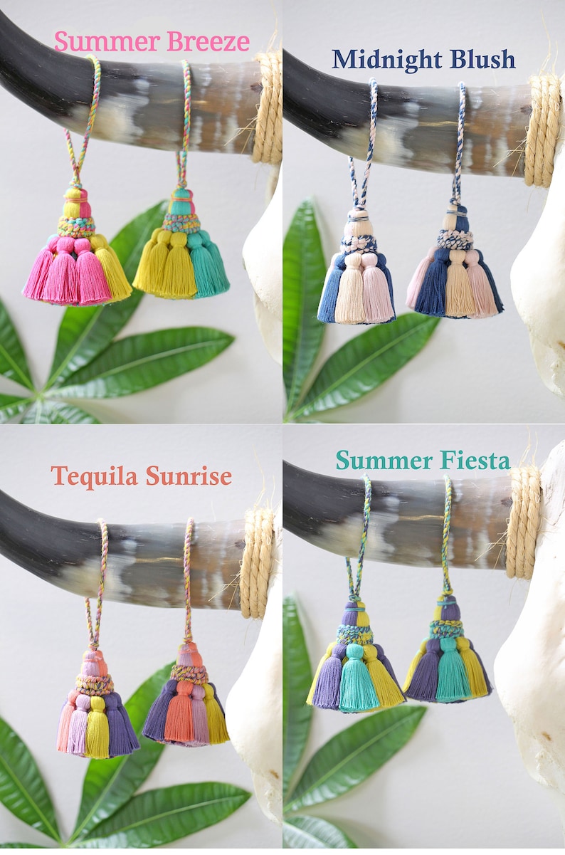 Temple Belle Home Decor Tassels, Ready to Ship Little Luxuries for Women, Purse Charm, Bag Swag, Artisan Made Fancy Bohemian Tassel, 7 image 5