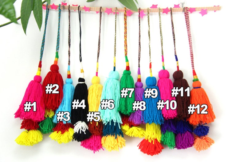 Put a Pom Pom on it Camel Swag Pom Pom, Tassel, Decoration, Bohemian Gypsy Fashion Design, Upcycling, Accessory, Choose your Color image 5