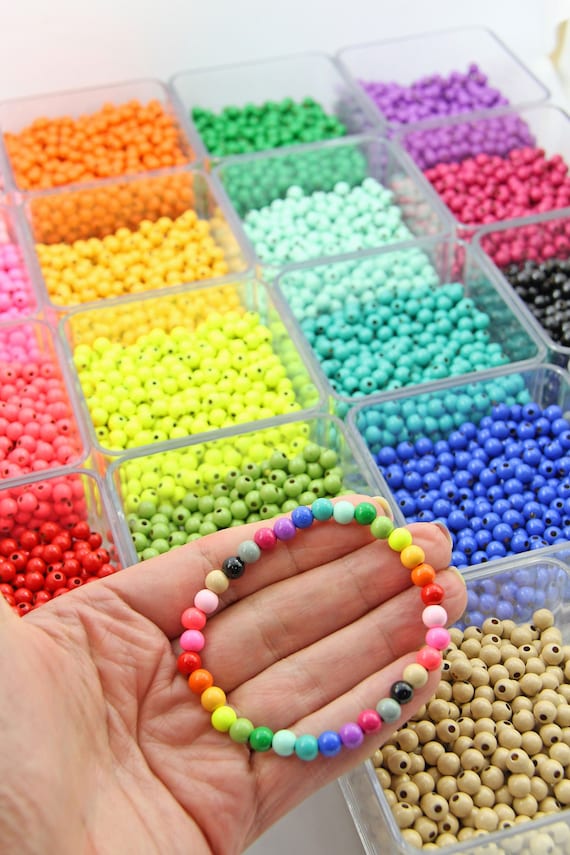 Wholesale New Arrival 6MM Colorful Acrylic Round Candy Beads Without Hole Slime  Beads For Diy Craft Making From m.
