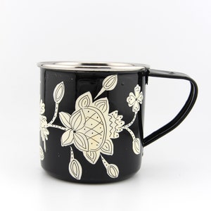 Blue - Kashmir Enamelware Floral Handpainted Stainless Steel Breakfast Bowl 04 main image 0
