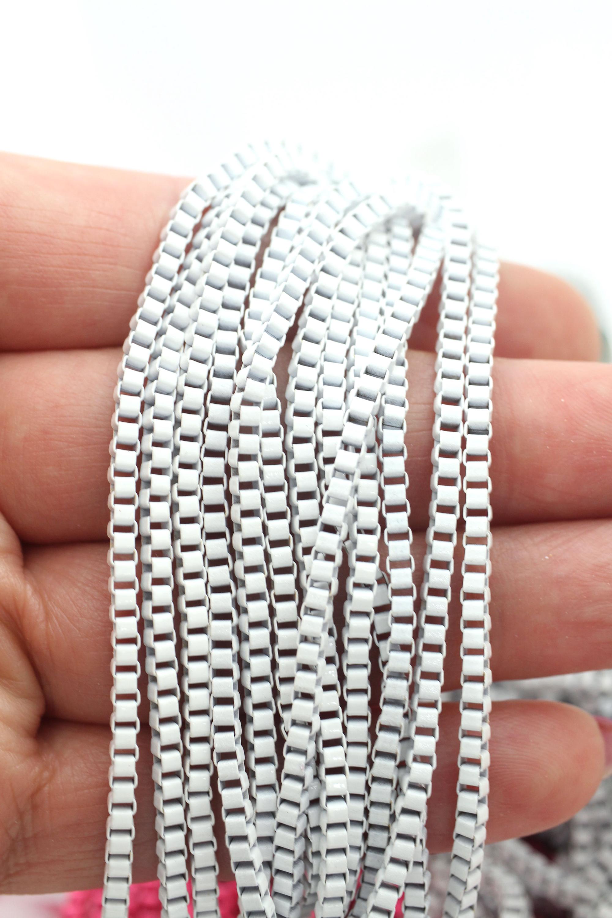Box And Chain Pattern Chain Enamel Box Chain, Square Link Chain by the Yard, DIY Jewelry Findings ...