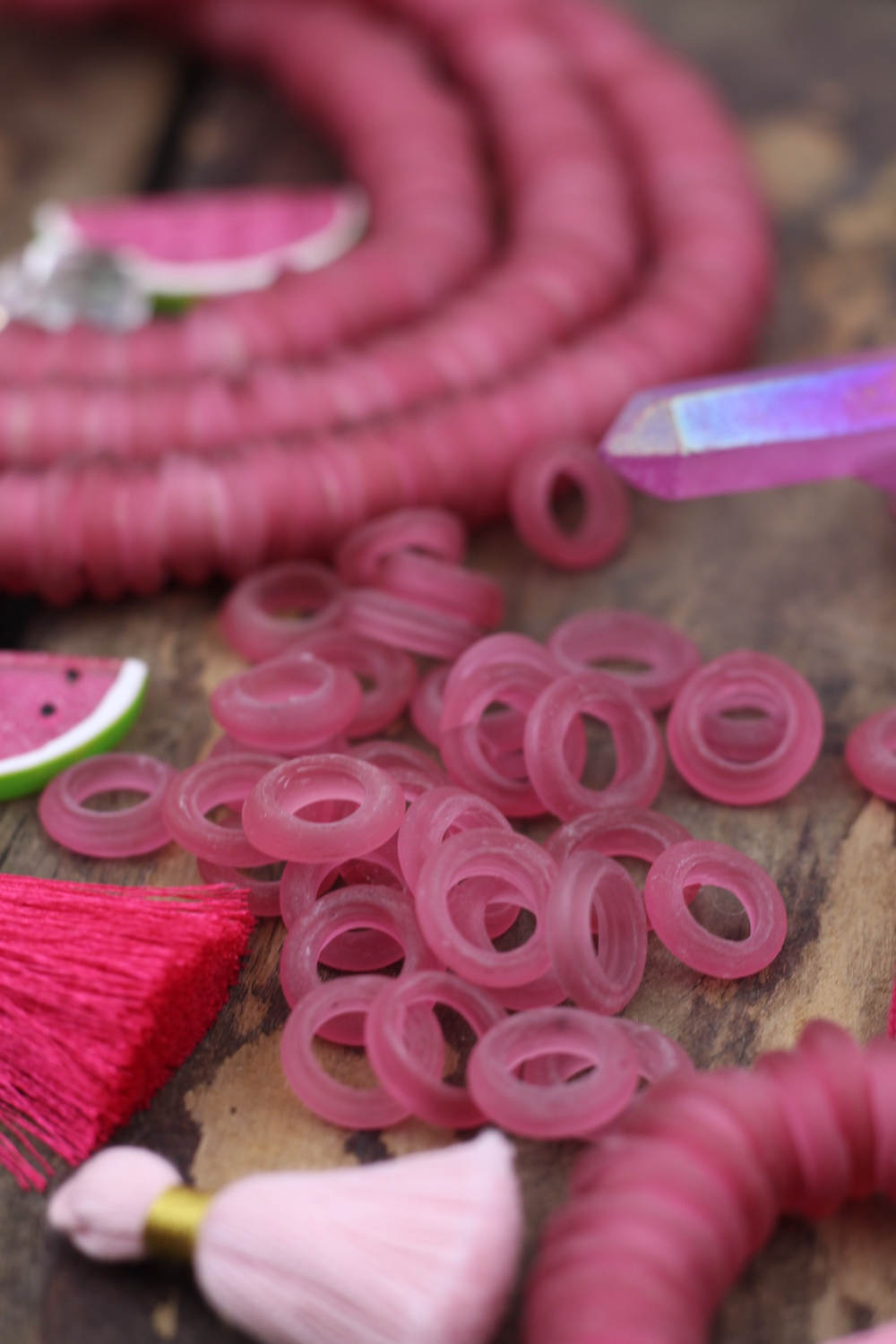 Matte Pink Dutch Donut Dogon Beads Mali Africa Large Hole Etsy