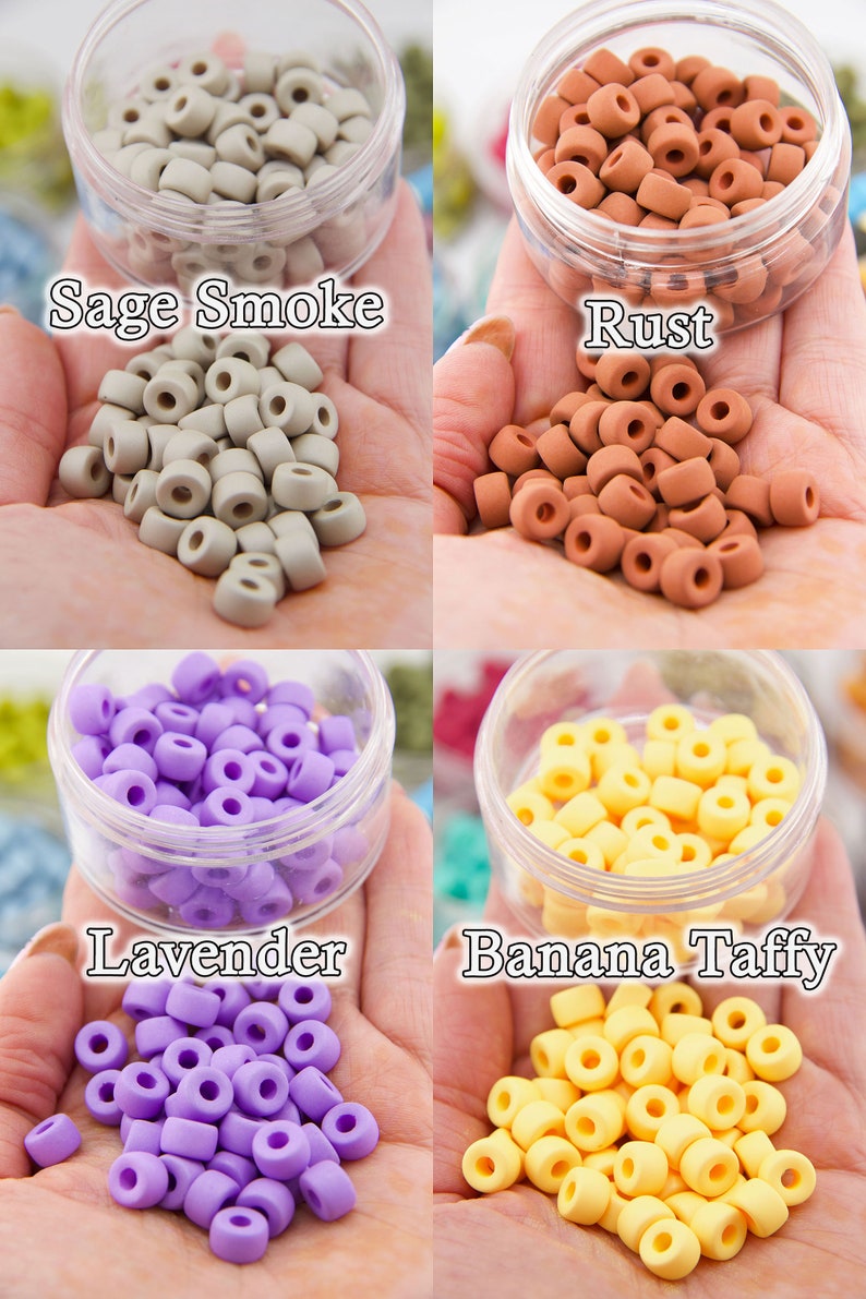 Pearlescent Matte Pony Beads, Czech Glass, 10 pieces, Beaded Jewelry Making, DIY Crafts, Macrame Beads, Large Hole Bead Charms image 8