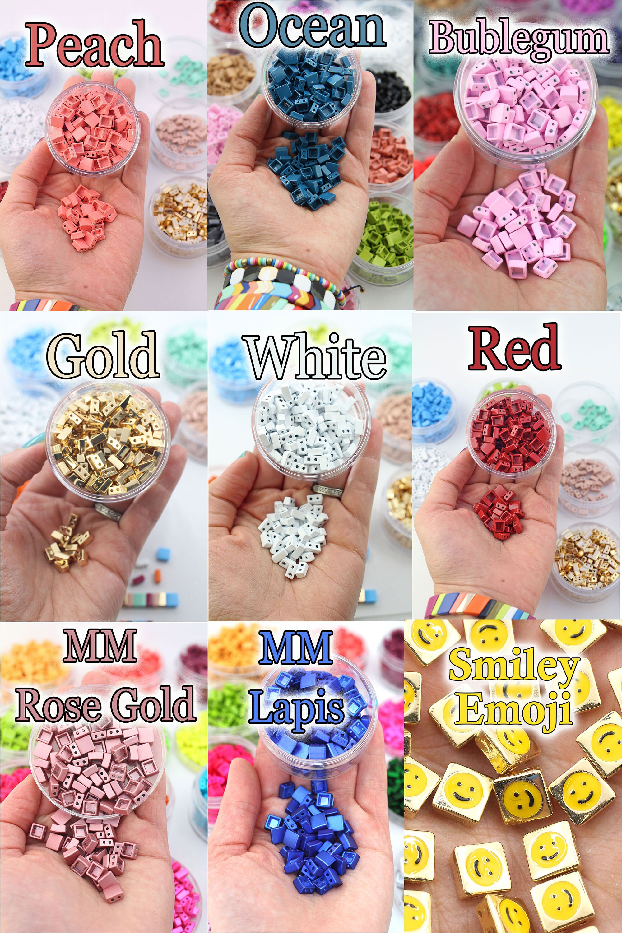  410pc/box Rainbow Alphabet Tile Beads Enamel Tila Hematite  Rectangle Bead DIY Letter Kralen Beads Jewellery Making Kit : Arts, Crafts  & Sewing