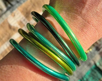 Limited Edition Saint Patrick's Day Stack, Thai Buddhist Temple Bracelets, Mantra Bangle Set