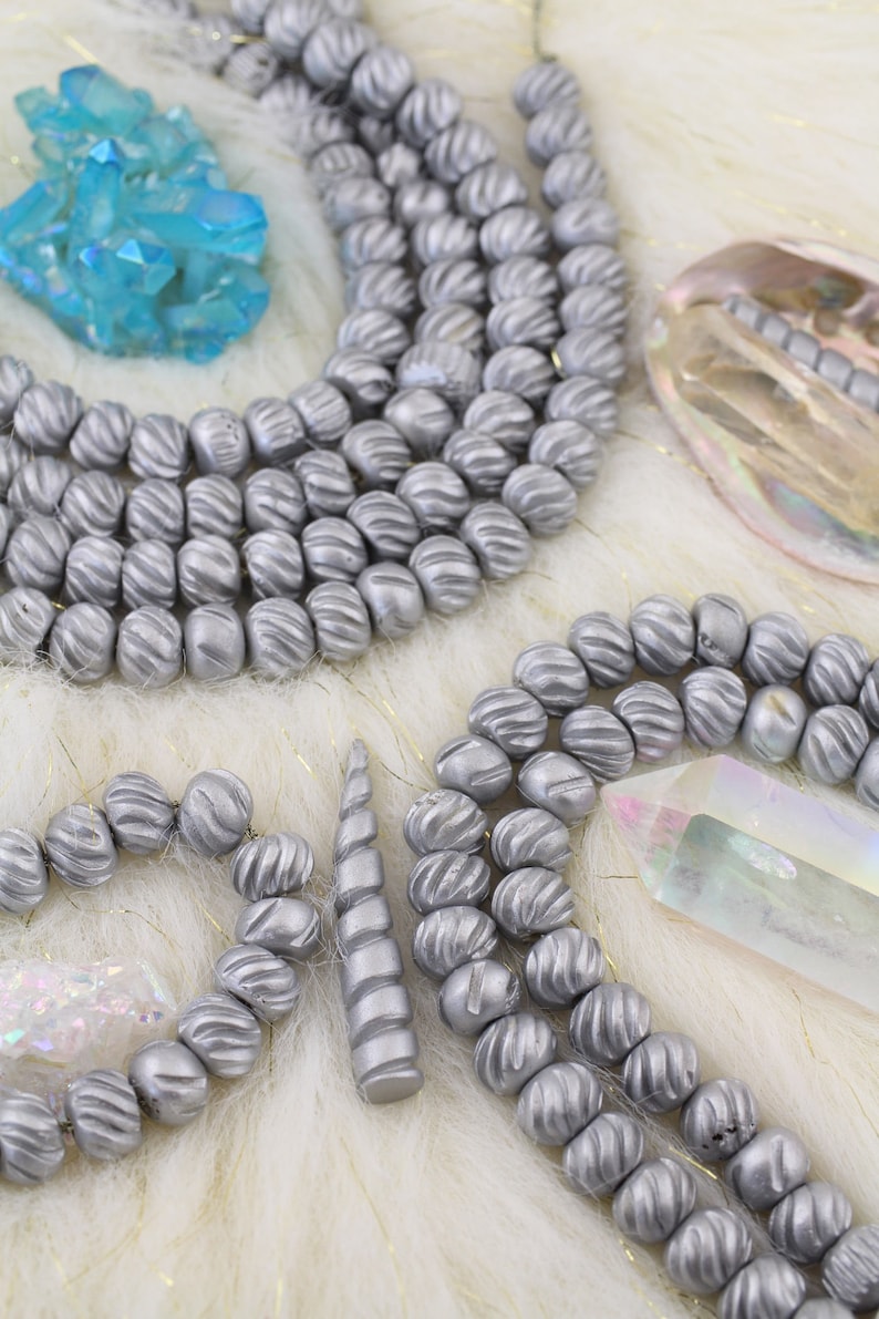 12x9mm Large Hole Bone Beads for Making Bracelet Malas Yoga Jewelry 25+pcs Shimmering Charms Silver Slant : Bone Rondelle Grooved Beads