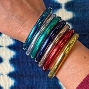 Luxe Thai Buddhist Temple Bracelets, Mantra Bangle, Kumlai, Gold Leaf Mantra Prayer Bangles, Amulet, 1 Bangle