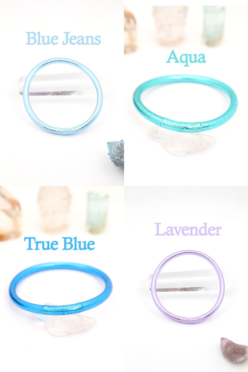 Authentic Buddhist Temple Bracelets in shades of blue and lavender