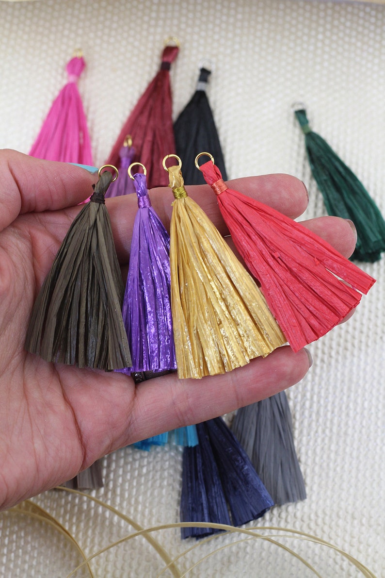 Raffia Tassels for Earrings Tassle Pendant Necklace Supply Etsy