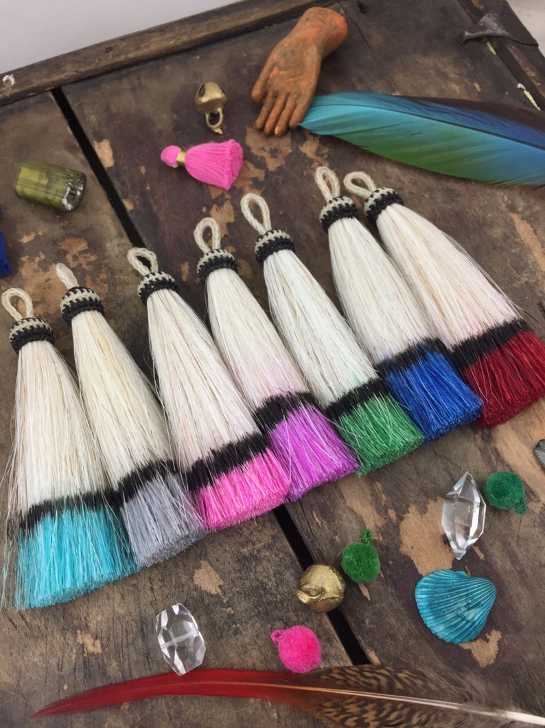 Horse Hair Tassels 4.5 Dip Dye Ombre Fringe Pendant | Etsy