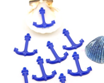 Navy Anker Tropfen deutsche Harz Charm, 1 "Charme, 1 Anhänger, DIY Schmuckherstellung, Fokal Anhänger, nautischen Stil, dunkelblauer Anhänger