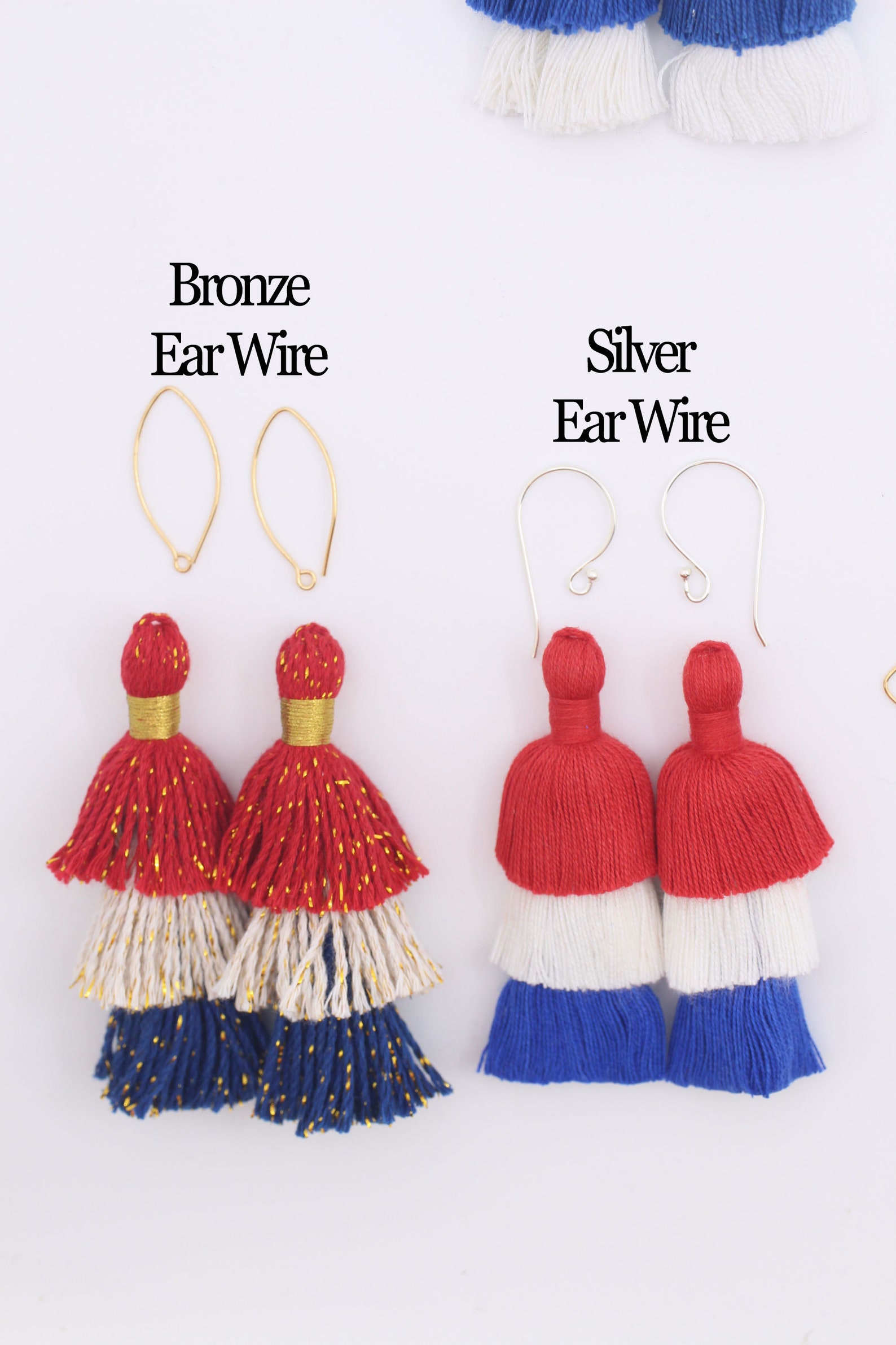 Fourth of July Tassels Red White and Blue Handmade Cotton Etsy