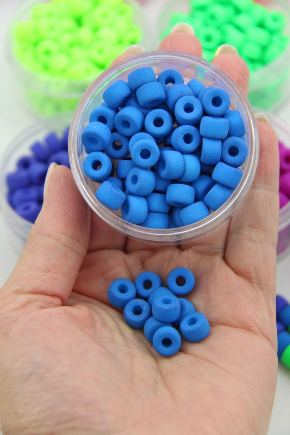 Beads for Jewelry Making,Beads for Crafts,Small Beads for Bracelets,Blue  Beads,Plastic Beads for Bracelets,Circle Beads,Bulk Pony Beads,Blue Pony  Beads,Beads for Bracelet,Cute Bracelet Beads