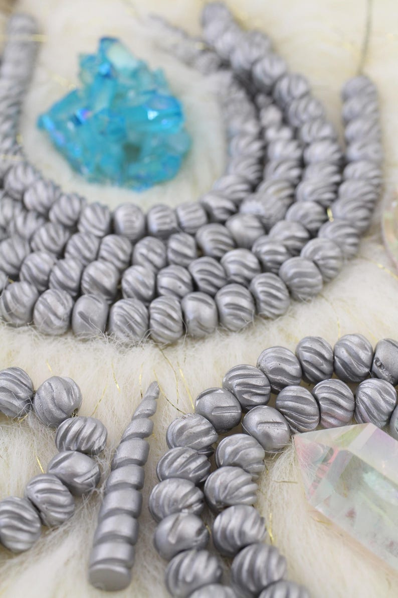 12x9mm Large Hole Bone Beads for Making Bracelet Malas Yoga Jewelry 25+pcs Shimmering Charms Silver Slant : Bone Rondelle Grooved Beads