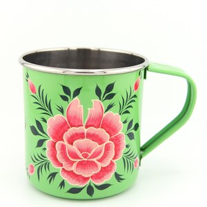 Blue - Kashmir Enamelware Floral Handpainted Stainless Steel Casserole