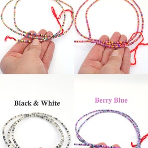 3mm Vinyl Record Beads: African Waist Beads, Authentic Ghanaian Heishi Ethnic Handmade Boho Spacers, Outer Banks Style, You Choose Colors bild 5