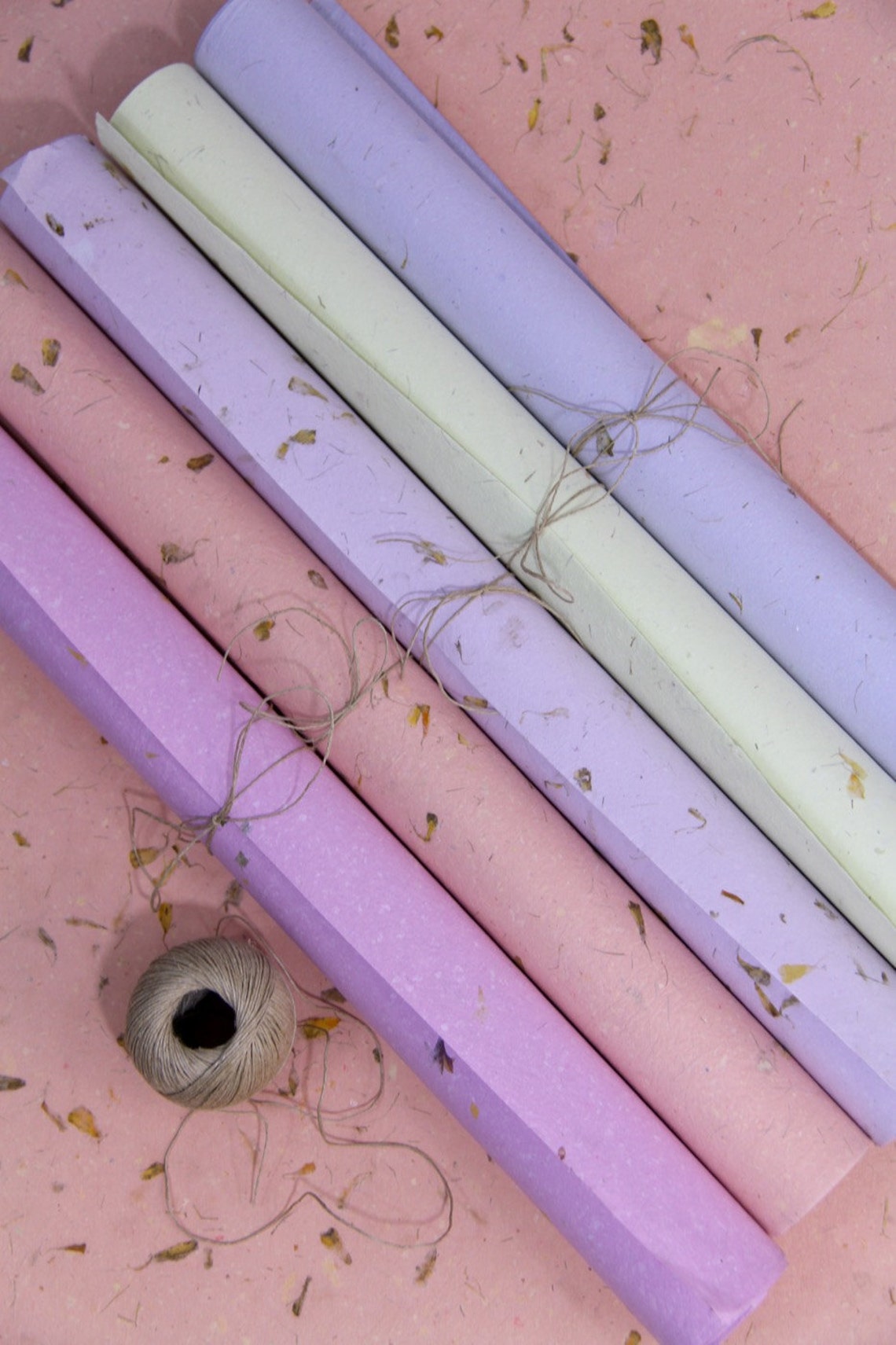 Handmade Recycled Rag Paper From India Pastel Pink Purple Etsy