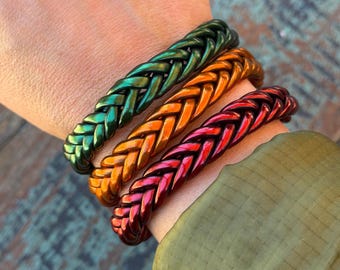 Single Braided Thai Buddhist Temple Bracelets, Mantra Bangle, Three Sizes Available, Bohemian Jewelry, Gifts for Her, Arm Stack