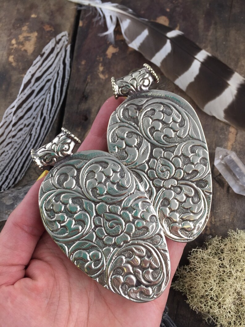 Refief Carved Pendant Fashion Silver Bezel Set 1 pc 3.75 Buffalo in Bone Bohemian Inspired Jewelry Making Western
