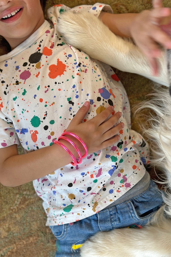 Kids Rainbow Thai Buddhist Temple Bracelets, Mantra Bangle, Kumlai, Sizes Available, Gold Leaf Mantra Prayer Bangles, Amulet, 1 Bangle