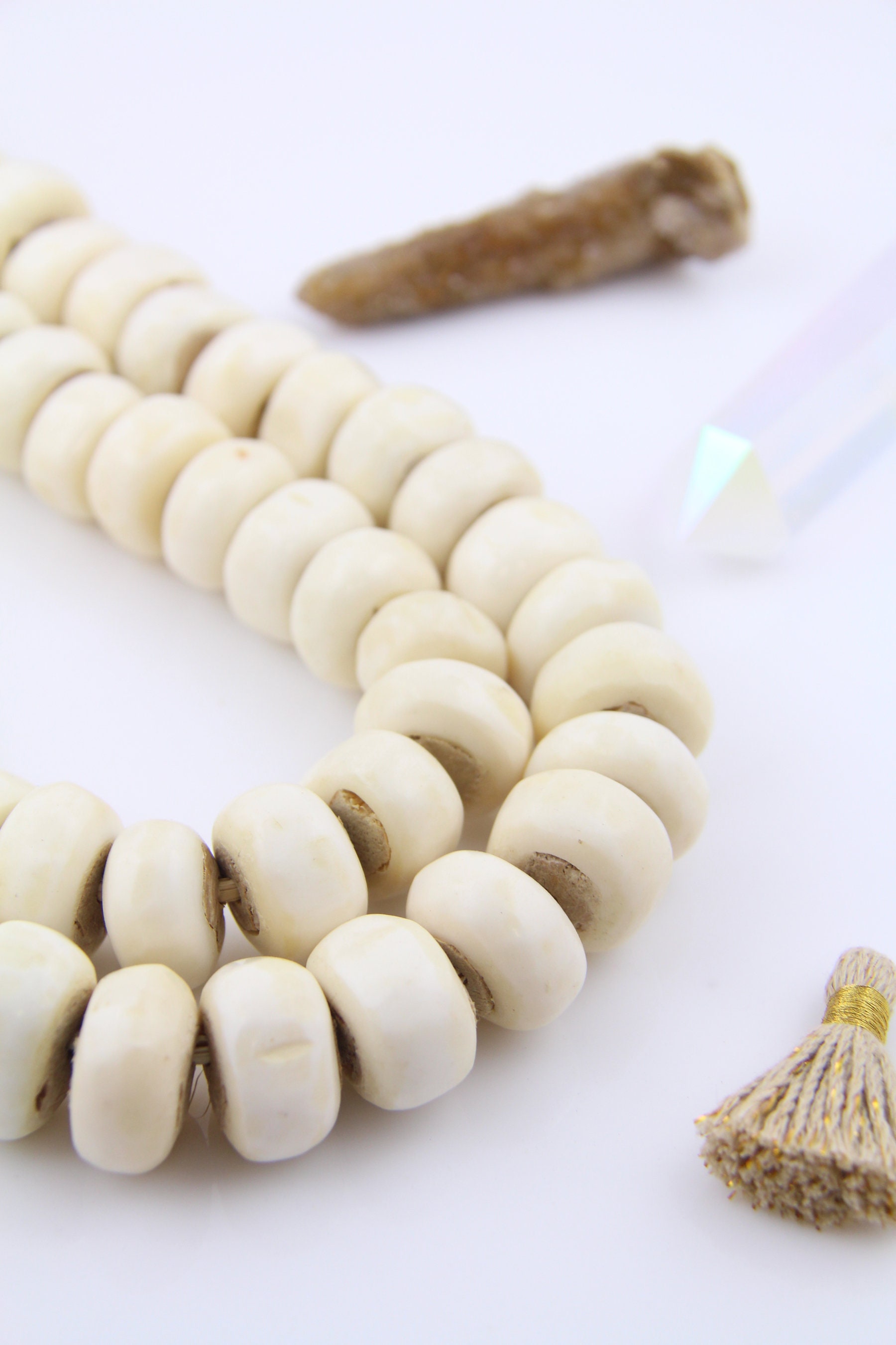 White Bone Beads (Large)