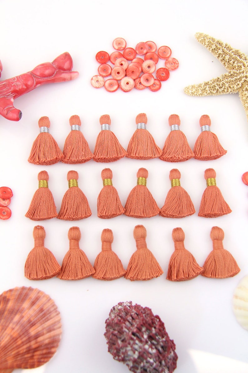 Lebende Koralle 6 Mini Quasten Schmuck herstellung