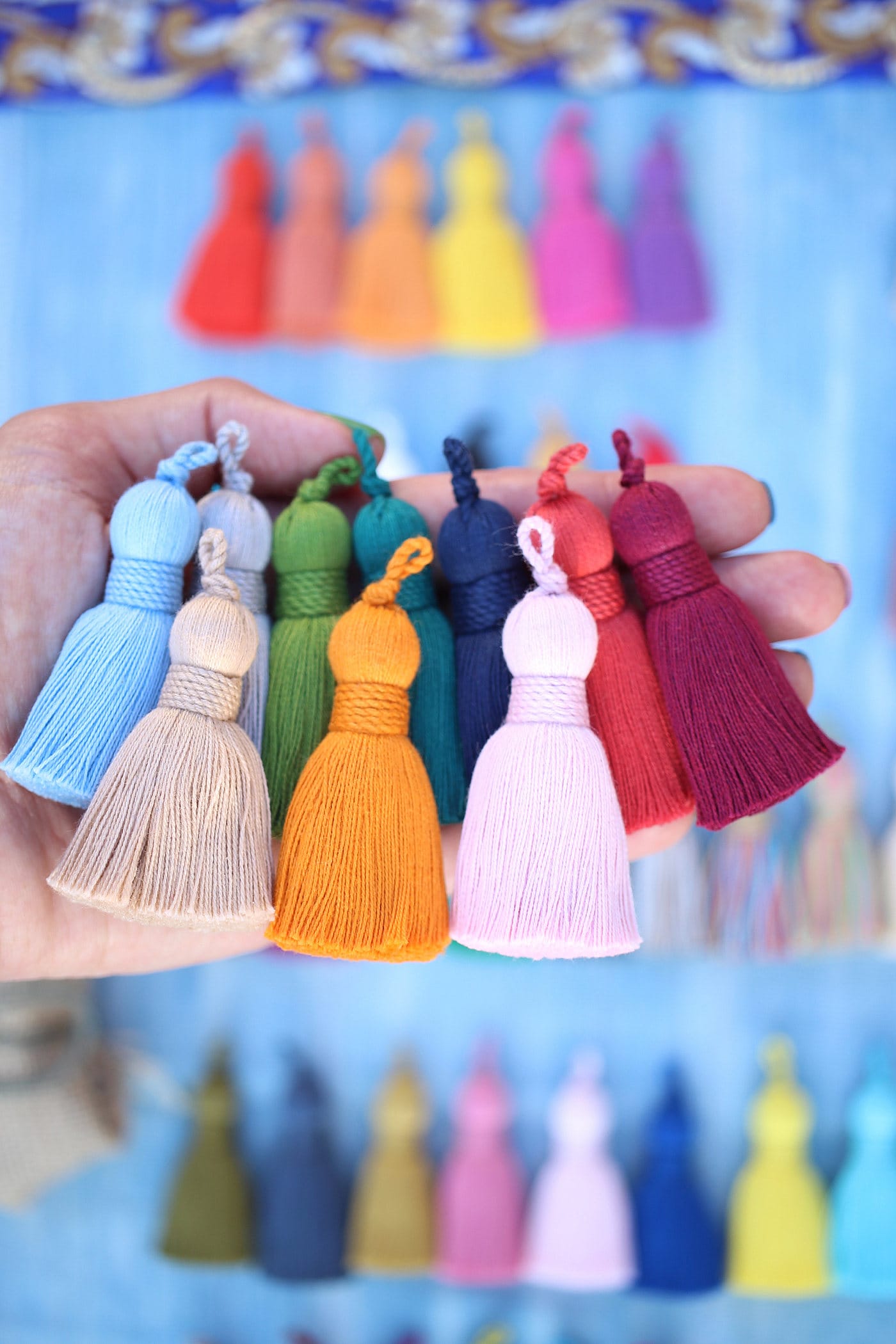 Plush Cotton Tassels for Jewelry, Twisted Rope Binding, Decorative Tassels, 2.75", Passementerie, Tassle Pendant, DIY Home Decor Fringe