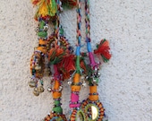 Camel Swag (Small), Ready to Ship, Multi-Colored Mirrored Bells, Camel Swag Pom Pom, Gypsy Fashion Design, Boho Home Decorating Supplies