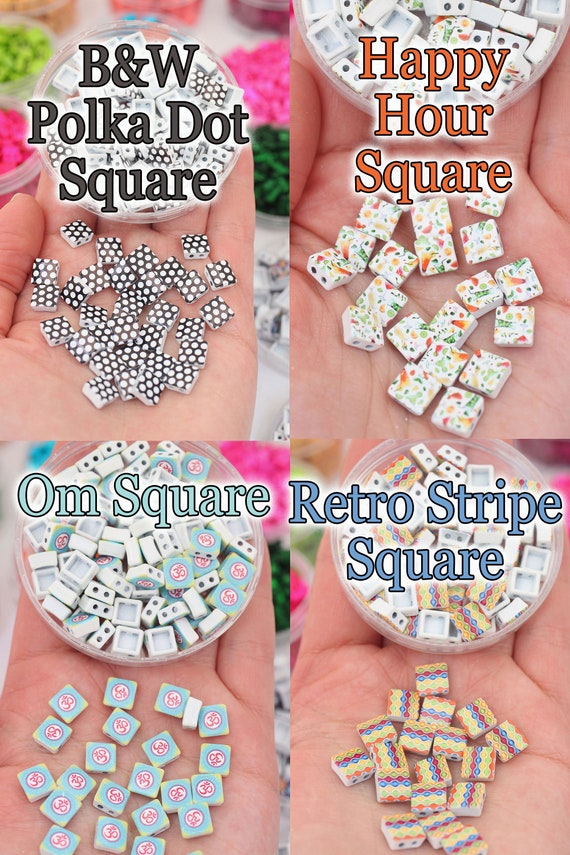 Enamel Tile Beads, Rectangle & Square 2-Hole Beads, Multicolor Assortment,  40 pieces