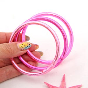 アームパーティースタック：タイの寺院のブレスレット、お守りの寺院のラッシュ、金箔のバングルセット Perfect Pink Stack
