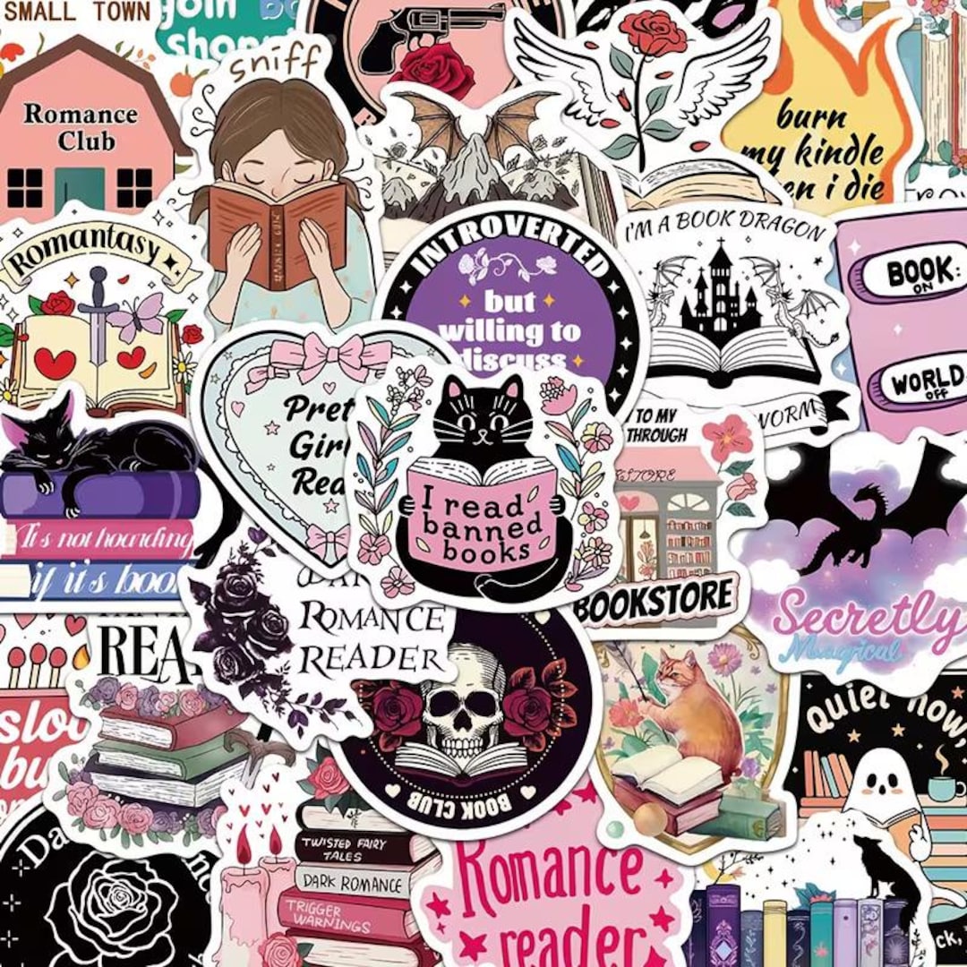 Book Lover Stickers | Vinyl Decals for Laptop, Phone (50-piece Set) - Etsy