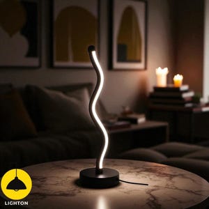Wavy LED Desk Lamp – Stylish Modern Bedside Light for Bedroom, Living Room, or Study Corner, Minimalist Home Decor