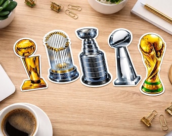 Cup-Trophäen-Sticker Set | Sport Vinyl-Aufkleber | Football Baseball Basketball Trophy Aufkleber | Aufkleber | Geschenk für Sport Fans