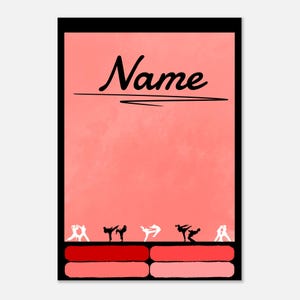 Personalized Karate Wall Art Poster Black and Red Martial Arts Gift for Kids Dojo Room Decor Karate Student Present Custom Training Print