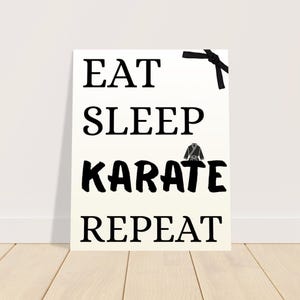 Motivational Martial Arts Wall Art Poster Karate Gift for Kids Dojo Room Decor Student Training Print Minimalist Home Decor