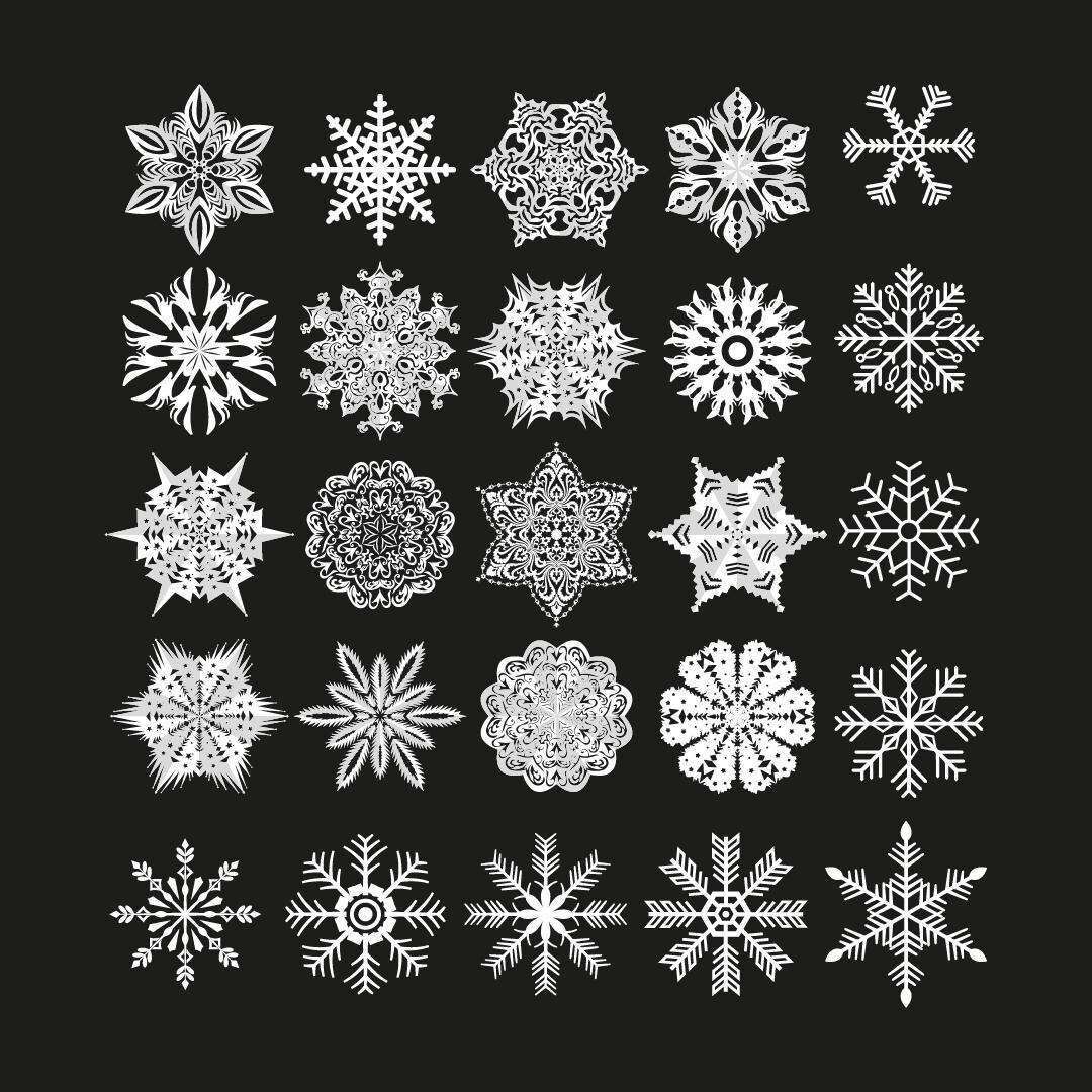 Christmas Snowflake SVG Set, Winter Snowflakes Bundle, Cut Files for ...