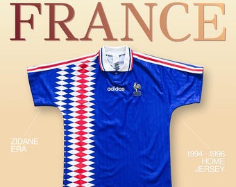 1994–1996 France Home Shirt Adidas Vintage Size M